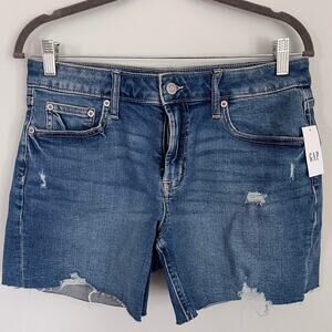 Blue distressed gap 5" shorts, size 6/28, NWT